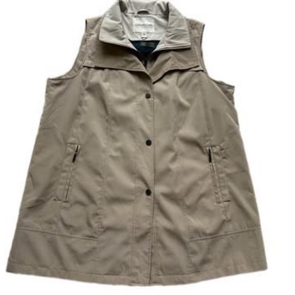 1X Plus Size Coldwater Creek Women's Khaki Vest Coat